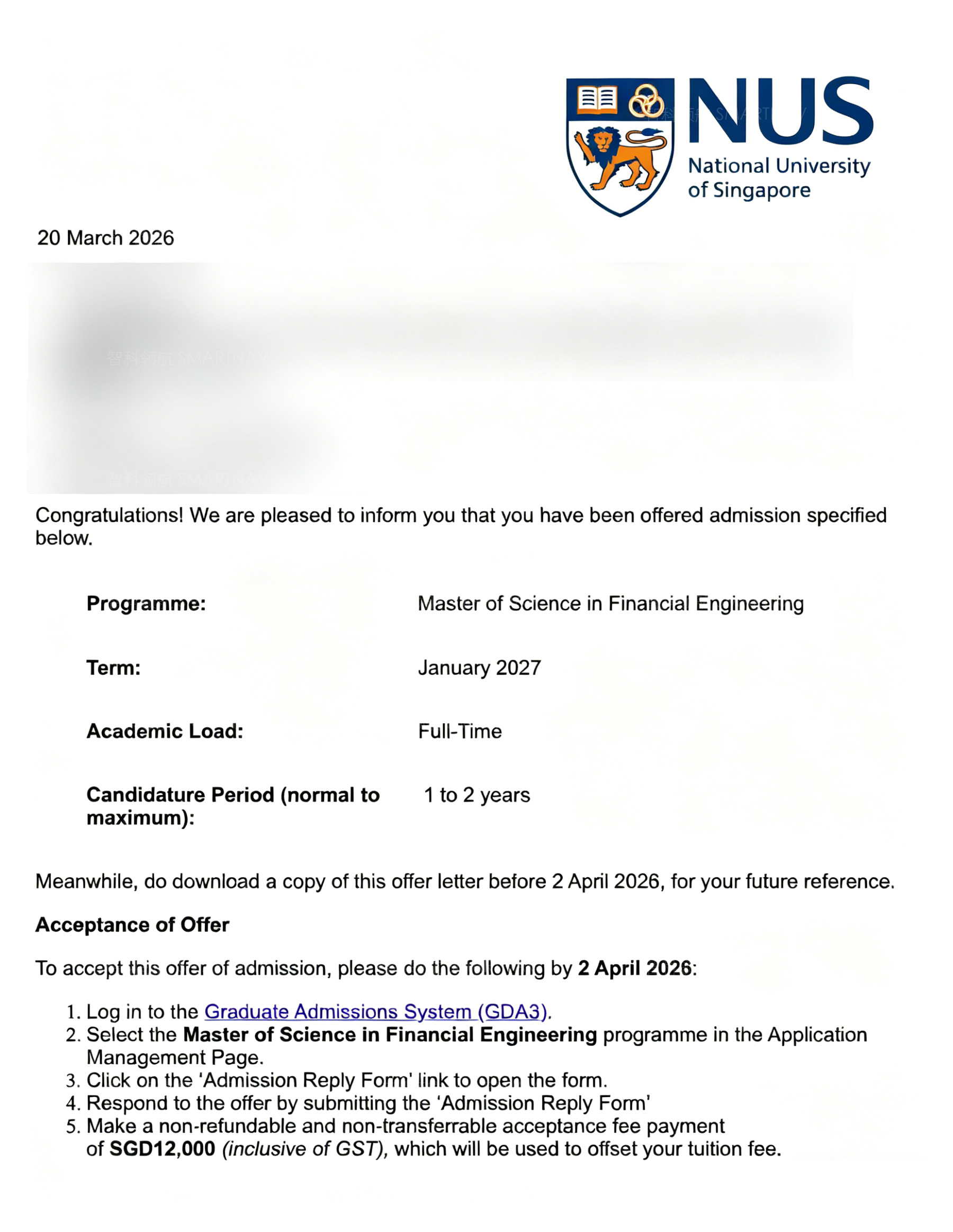 香港中文大学 金融科技理学硕士 Offer